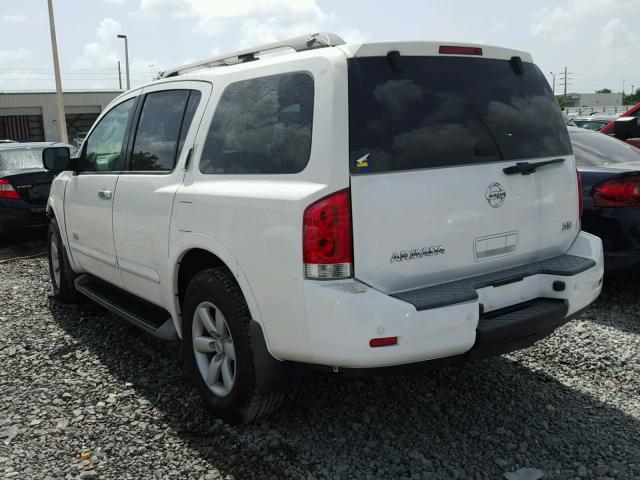 5N1AA08D48N632955 - 2008 NISSAN ARMADA SE WHITE photo 3