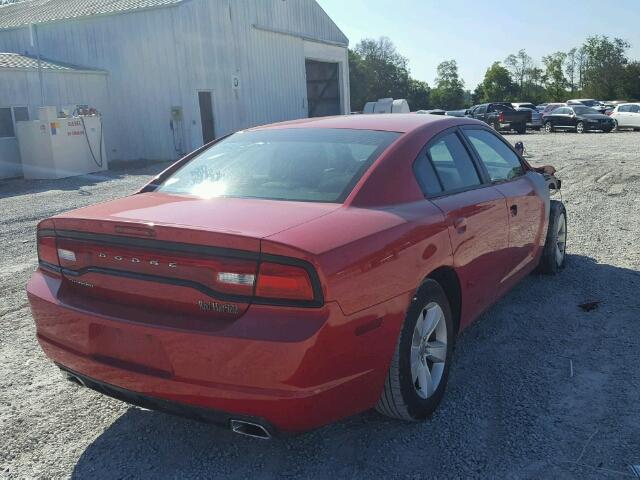 2B3CL3CGXBH527834 - 2011 DODGE CHARGER RED photo 4