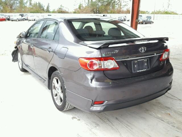 5YFBU4EE0DP078900 - 2013 TOYOTA COROLLA BA CHARCOAL photo 3