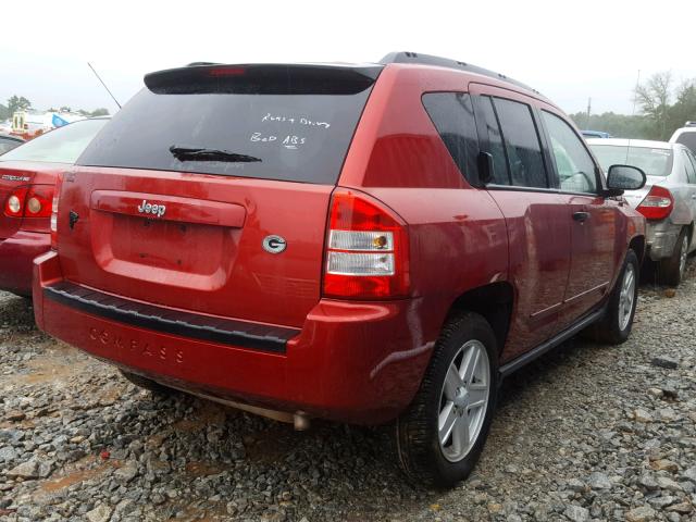 1J8FT47W68D720046 - 2008 JEEP COMPASS SP RED photo 4