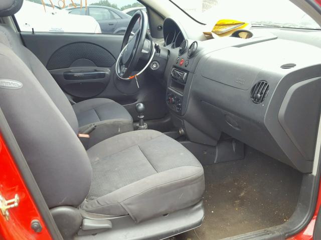 KL1TD66607B752481 - 2007 CHEVROLET AVEO BASE Қызыл фото 5