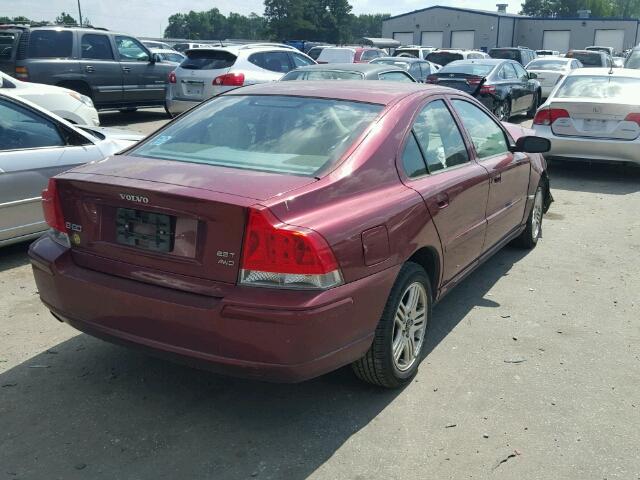 YV1RH592052484002 - 2005 VOLVO S60 2.5T BURGUNDY photo 4