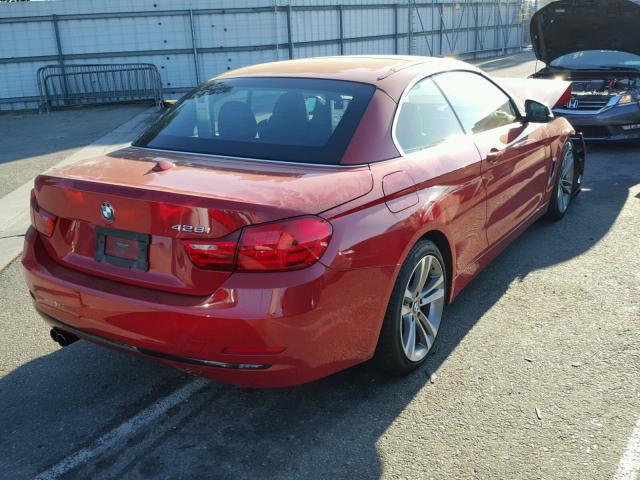 WBA3V7C55EP770561 - 2014 BMW 428 I RED photo 4