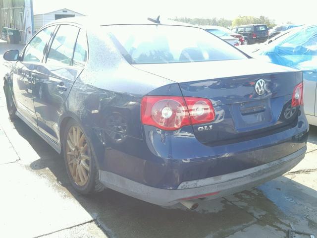 3VWXJ71K06M772652 - 2006 VOLKSWAGEN JETTA GLI BLUE photo 3