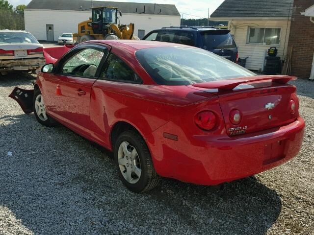 1G1AK15F767602548 - 2006 CHEVROLET COBALT LS RED photo 3