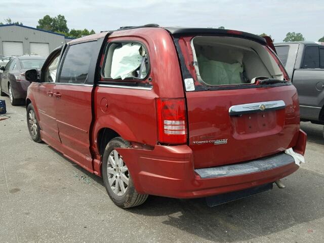 2A8HR54P78R811947 - 2008 CHRYSLER TOWN & COU BURGUNDY photo 3