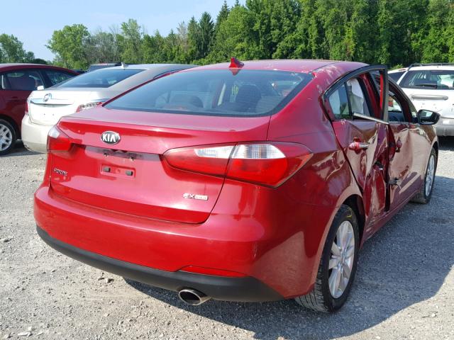 KNAFX4A81E5051371 - 2014 KIA FORTE EX RED photo 4