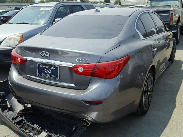 JN1BV7AP9FM340802 - 2015 INFINITI Q50 BASE GRAY photo 4