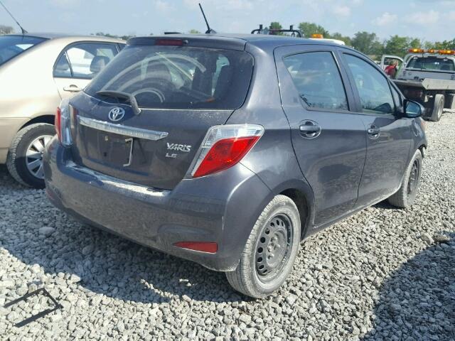 JTDKTUD30CD506159 - 2012 TOYOTA YARIS GRAY photo 4