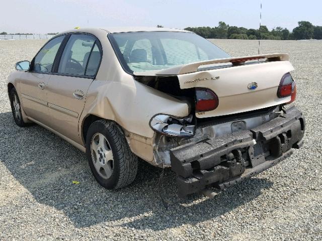 1G1NE52J72M666710 - 2002 CHEVROLET MALIBU LS ოქროსფერი ფოტო 3