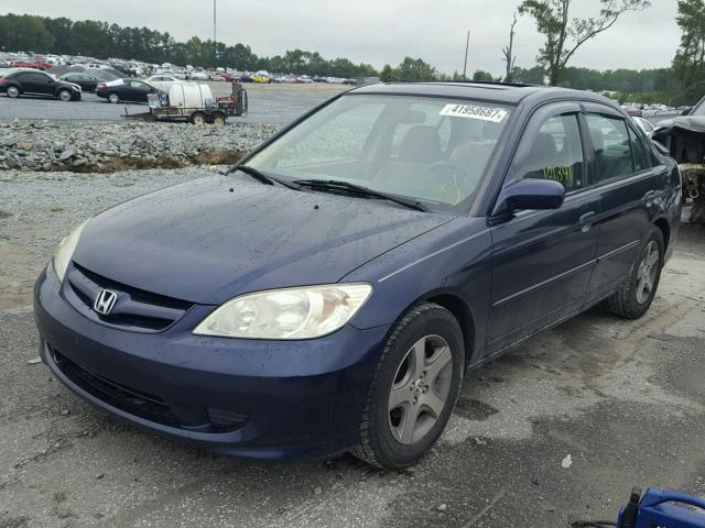 JHMES26795S000749 - 2005 HONDA CIVIC EX BLUE photo 2