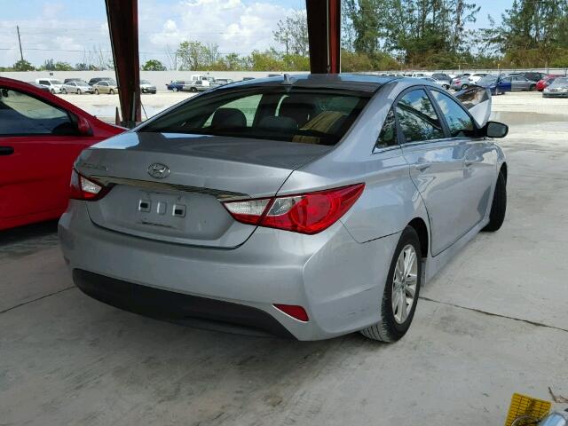 5NPEB4AC4EH891145 - 2014 HYUNDAI SONATA GLS GRAY photo 4