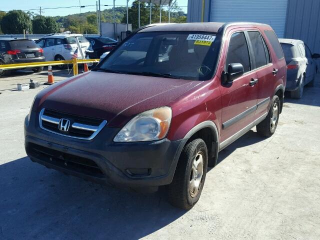 JHLRD68474C010537 - 2004 HONDA CR-V LX MAROON photo 2