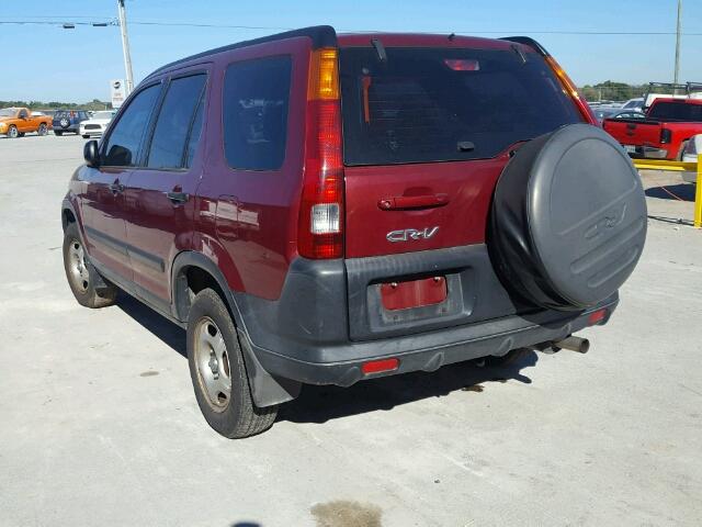 JHLRD68474C010537 - 2004 HONDA CR-V LX MAROON photo 3