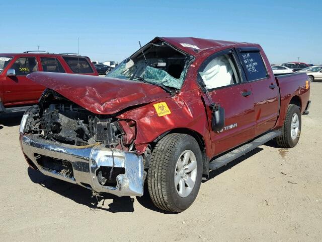 1N6BA0ED0DN300905 - 2013 NISSAN TITAN S RED photo 2