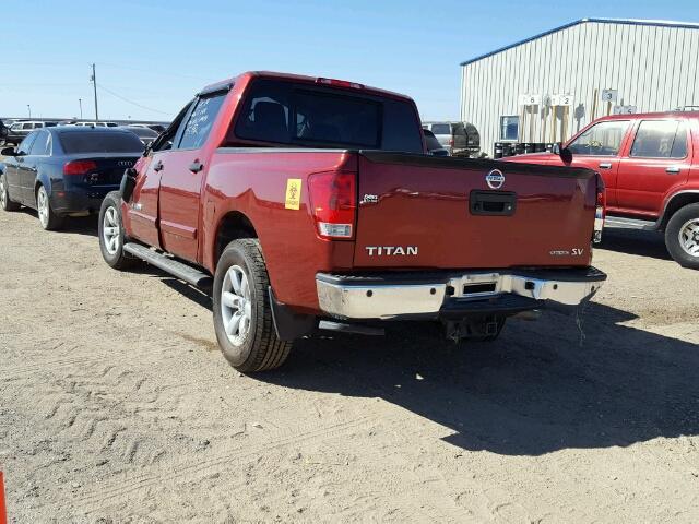 1N6BA0ED0DN300905 - 2013 NISSAN TITAN S RED photo 3