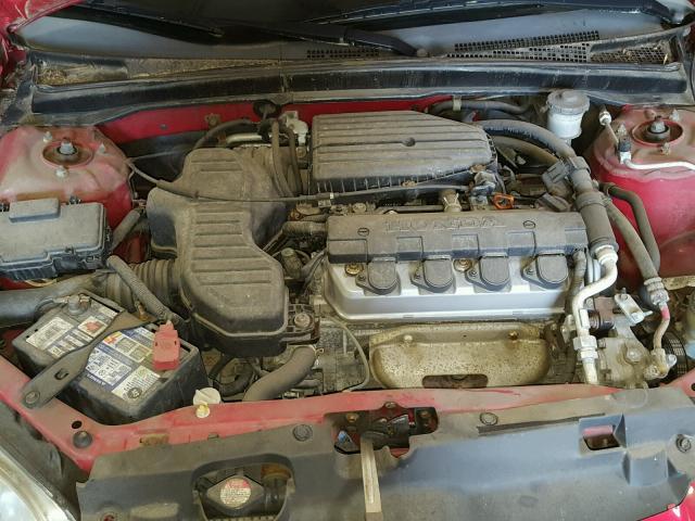 1HGES16365L017027 - 2005 HONDA CIVIC DX V RED photo 7