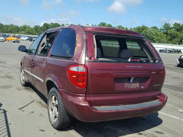 1B4GP45321B152711 - 2001 DODGE CARAVAN SP RED photo 3