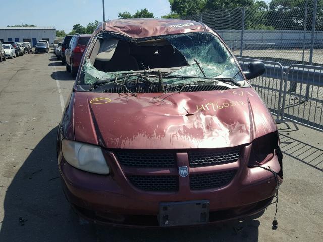 1B4GP45321B152711 - 2001 DODGE CARAVAN SP RED photo 9