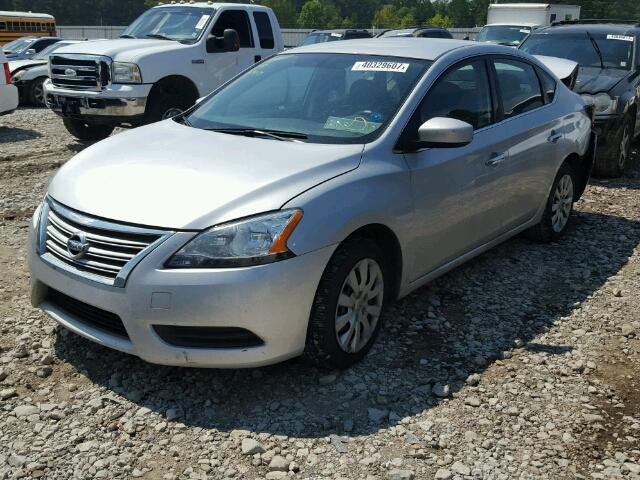 3N1AB7APXEY202458 - 2014 NISSAN SENTRA S SILVER photo 2