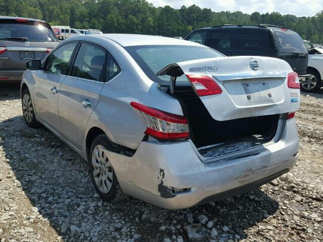 3N1AB7APXEY202458 - 2014 NISSAN SENTRA S SILVER photo 3