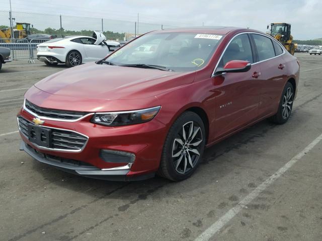 1G1ZD5ST0JF115821 - 2018 CHEVROLET MALIBU LT RED photo 2