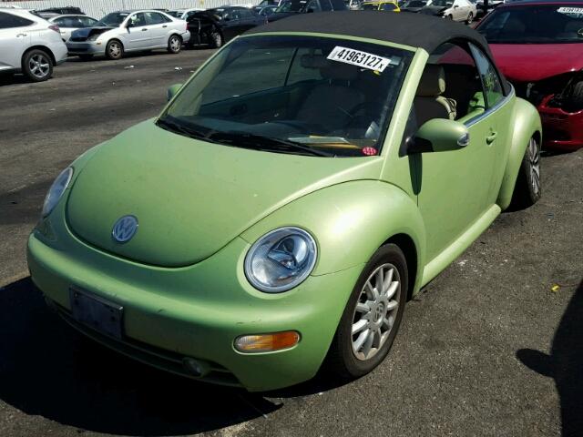 3VWCM31Y85M318053 - 2005 VOLKSWAGEN NEW BEETLE GREEN photo 2