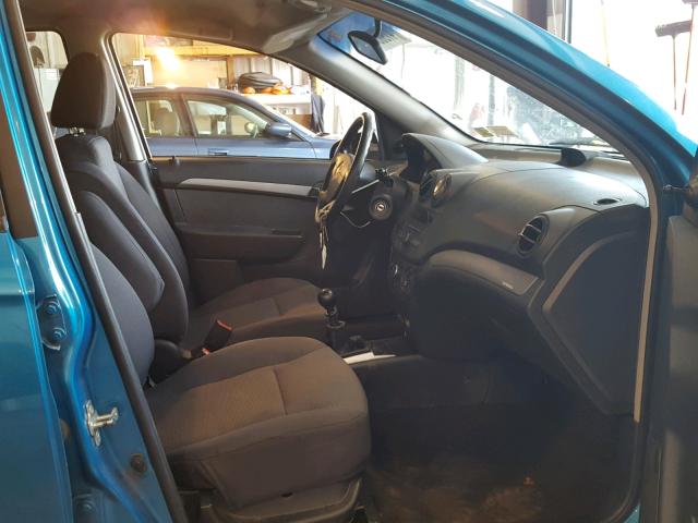 KL1TD56EX9B615410 - 2009 CHEVROLET AVEO LS BLUE photo 5