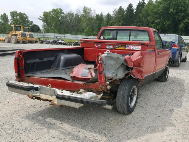 1GCCS14R1P8141001 - 1993 CHEVROLET S TRUCK S1 RED photo 4