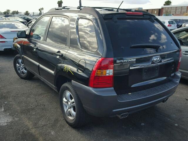 KNDJF723087507549 - 2008 KIA SPORTAGE E BLACK photo 3