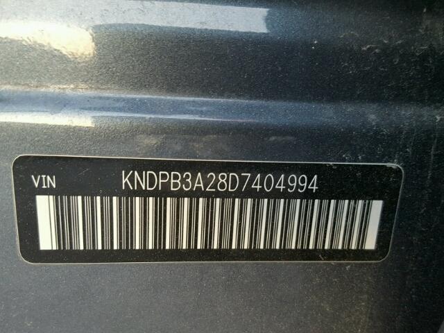 KNDPB3A28D7404994 - 2013 KIA SPORTAGE SILVER photo 10