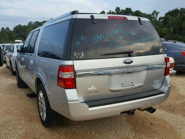 1FMJK1KT3FEF07476 - 2015 FORD EXPEDITION SILVER photo 3