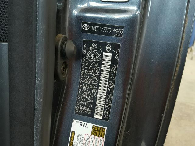 JTKDE177770148953 - 2007 TOYOTA SCION TC 灰色 照片 10