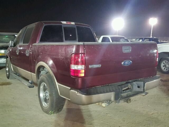 1FTPW12526FA32448 - 2006 FORD F150 BURGUNDY photo 3