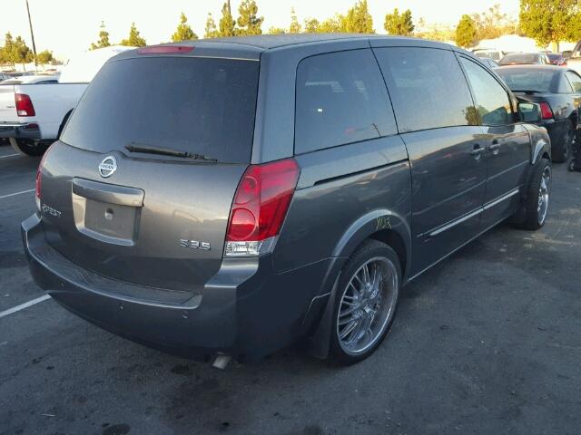 5N1BV28U44N321668 - 2004 NISSAN QUEST GRAY photo 4