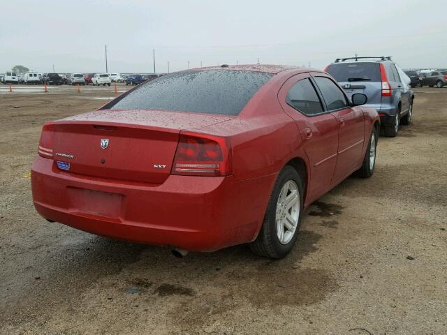 2B3KA43G96H492734 - 2006 DODGE CHARGER RED photo 4