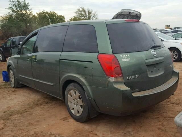 5N1BV28U54N317113 - 2004 NISSAN QUEST S GREEN photo 3