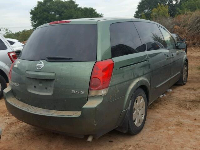 5N1BV28U54N317113 - 2004 NISSAN QUEST S GREEN photo 4