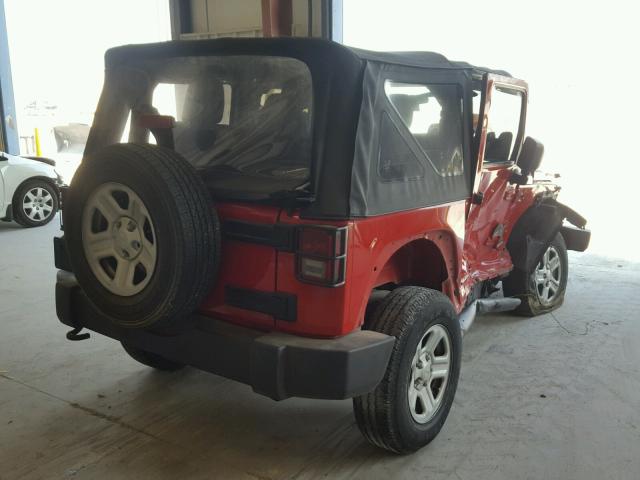 1J4AA2D14BL531231 - 2011 JEEP WRANGLER S RED photo 4
