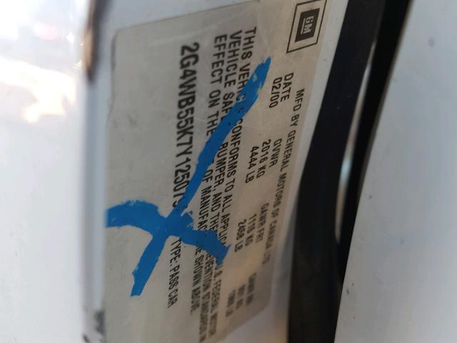 2G4WB55K4Y1279038 - 2000 BUICK REGAL LS WHITE photo 10