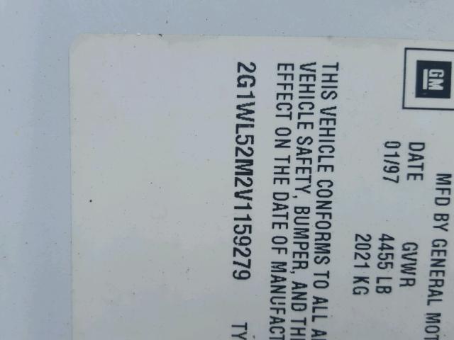 2G1WL52M2V1159279 - 1997 CHEVROLET LUMINA BAS თეთრი ფოტო 10