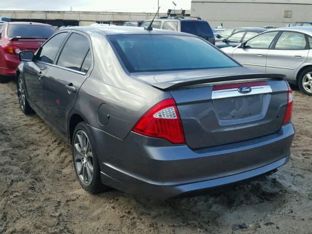 3FAHP0JA9BR212829 - 2011 FORD FUSION GRAY photo 3