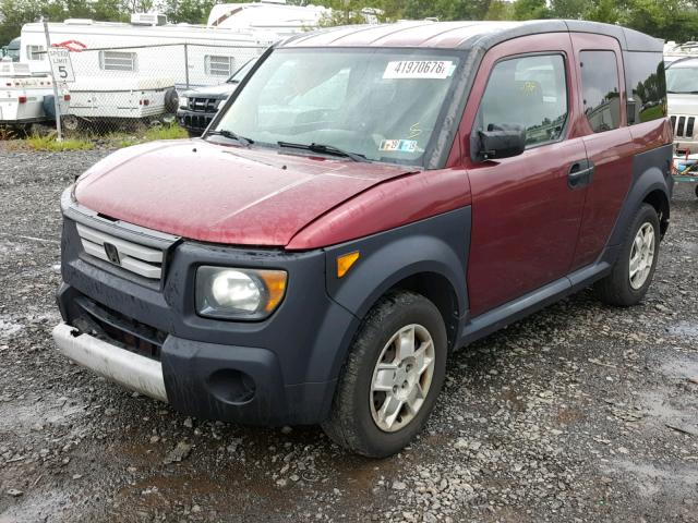 5J6YH28317L014952 - 2007 HONDA ELEMENT LX MAROON photo 2