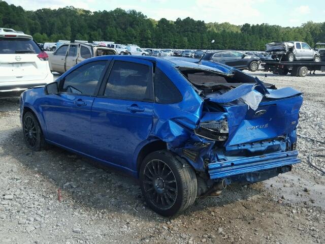 1FAHP3GNXBW135686 - 2011 FORD FOCUS SES BLUE photo 3