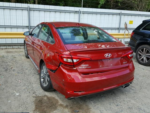 5NPE34AF6HH450645 - 2017 HYUNDAI SONATA SPO RED photo 3