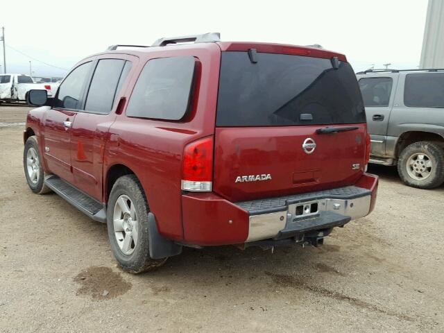 5N1BA08AX7N709918 - 2007 NISSAN ARMADA SE RED photo 3