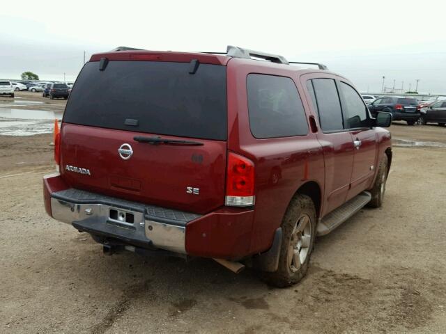 5N1BA08AX7N709918 - 2007 NISSAN ARMADA SE RED photo 4