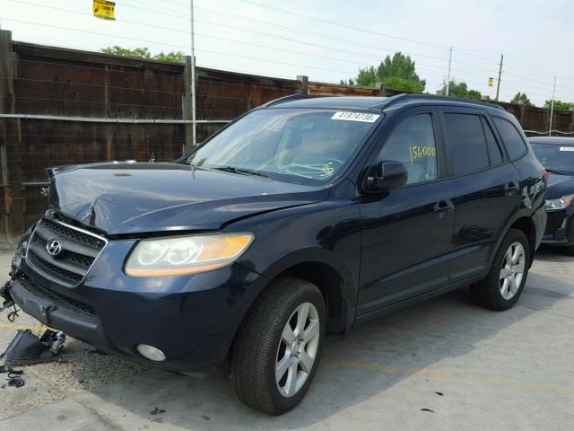 5NMSH73E68H130166 - 2008 HYUNDAI SANTA FE S BLACK photo 2