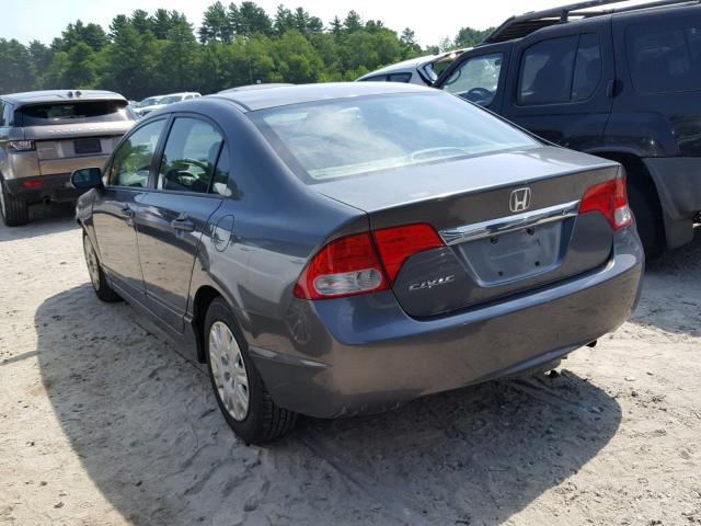 2HGFA15379H516303 - 2009 HONDA CIVIC VP GRAY photo 3