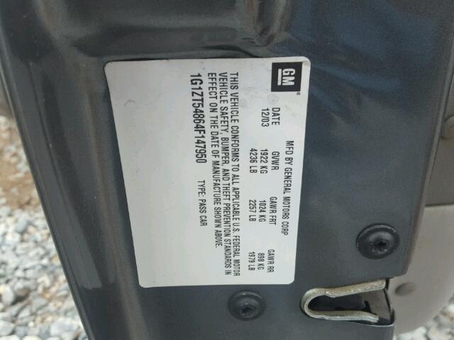 1G1ZT54864F147950 - 2004 CHEVROLET MALIBU LS ნაცრისფერი ფოტო 10